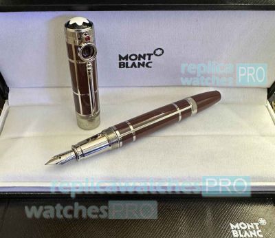 New 2023 Montblanc Conan Doyle Fountain Pen Copy Red Silver Trim